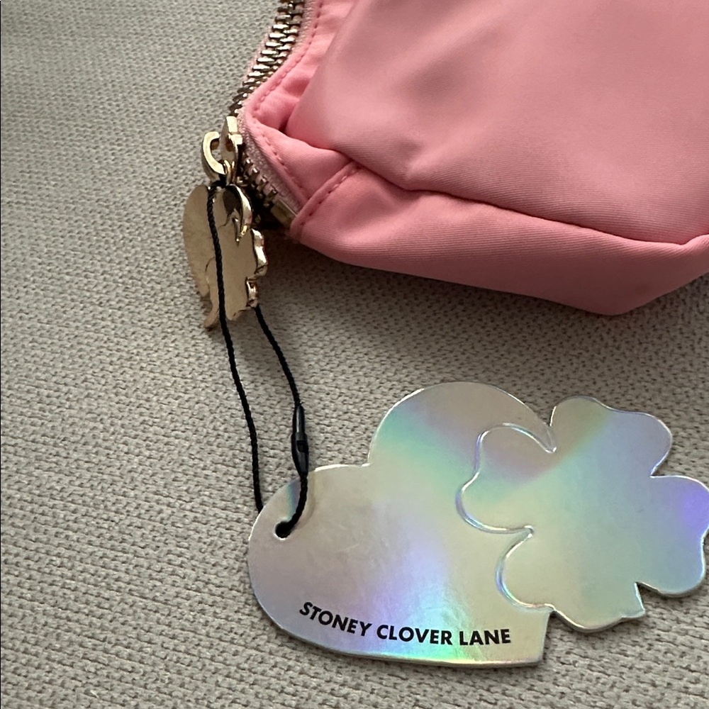 Stoney Clover Lane Pink Zippered Cosmetic Bag 3 Patch Nwt View 2